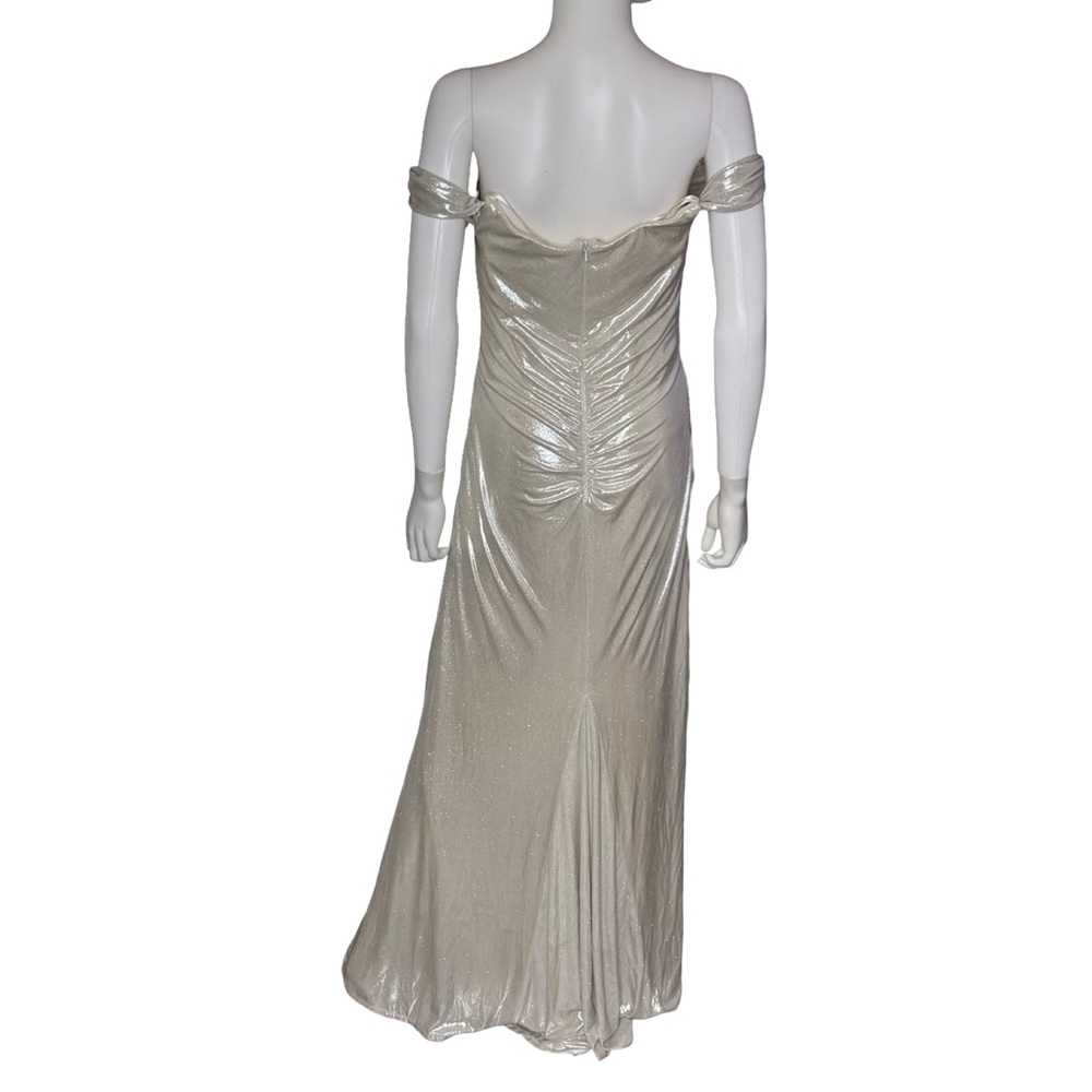 Betsy & Adam “Tori” Glitter Knit Off the Shoulder Floor Length Dress Sz 14 NWT - Picture 6 of 9
